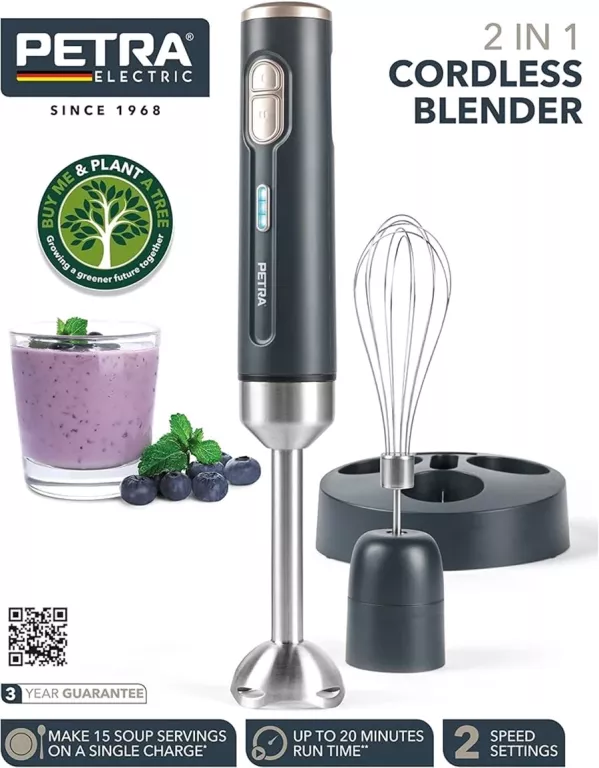 BLENDER MIKSER BEZPRZEWODOWY Z UBIJACZKĄ PETRA PT5394BGRYVDE