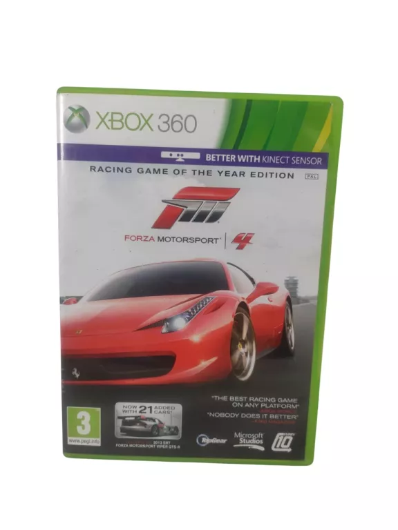 GRA XBOX 360 FORZA MOTORSPORT 4 RACUNG GAME OF THE YEAR EDITION