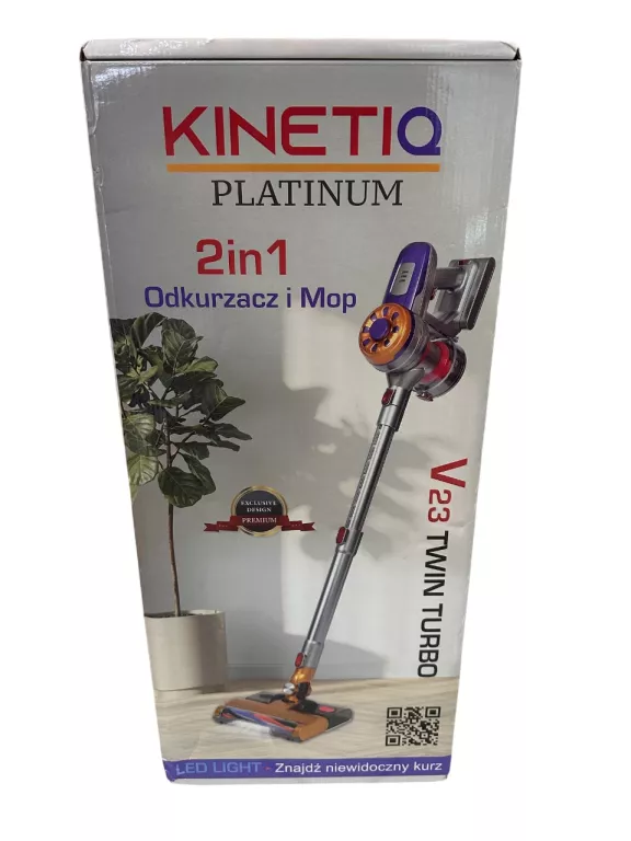 ODKURZACZ I MOP PAROWY 2W1 KINETIQ V23 TWIN TURBO