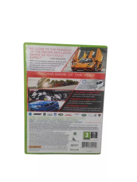 GRA XBOX 360 FORZA MOTORSPORT 4 RACUNG GAME OF THE YEAR EDITION
