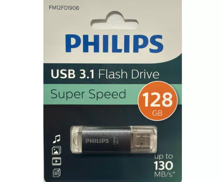 PENDRIVE PHILIPS FM12FD190B 128 GB USB 3.1 CZARNY