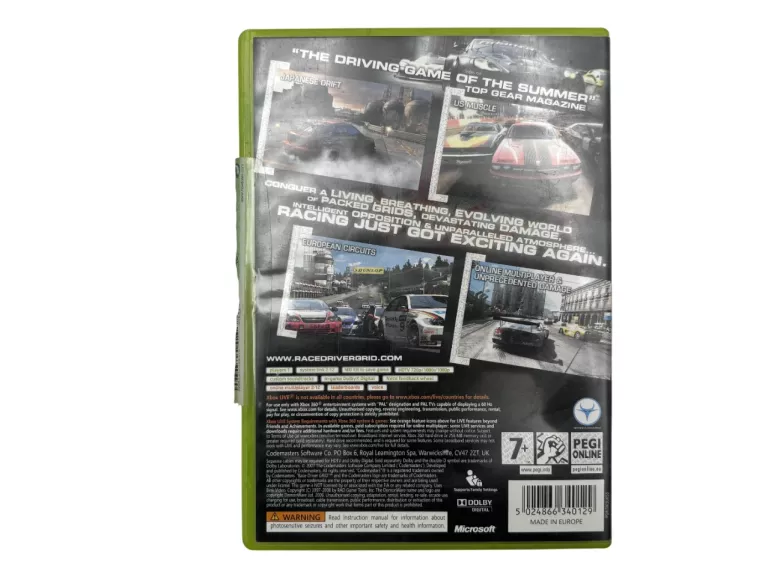 GRA XBOX 360 RACE DRIVER GRID