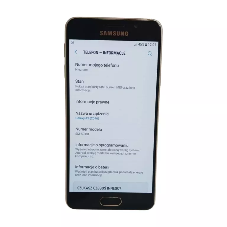 TELEFON SAMSUNG GALAXY A3 2016 SM-A310F ZŁOTY