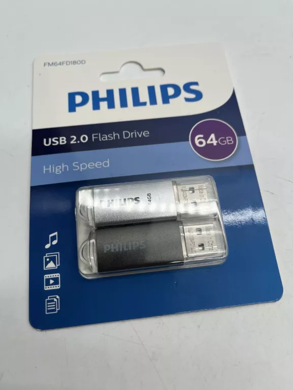 2X PENDRIVE PHILIPS 64 GB USB 2.0 DUOPACK USB 2.0