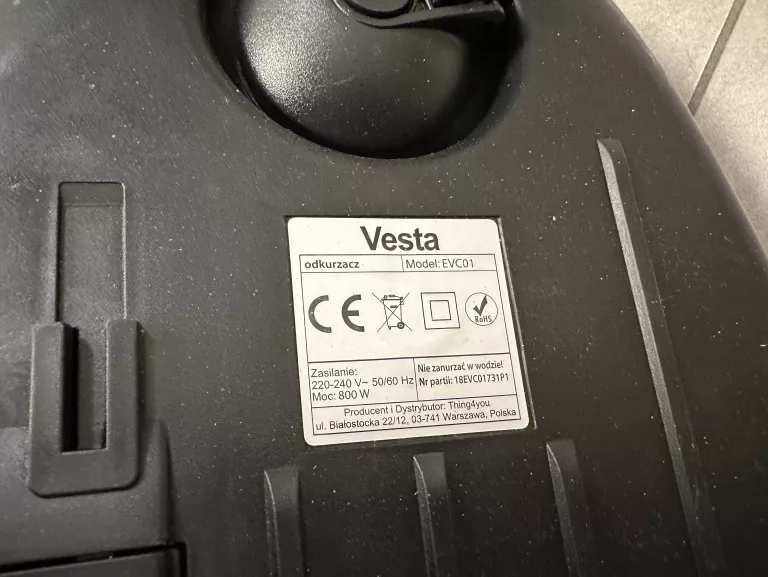 ODKURZACZ VESTA EVC01 KOMPLET