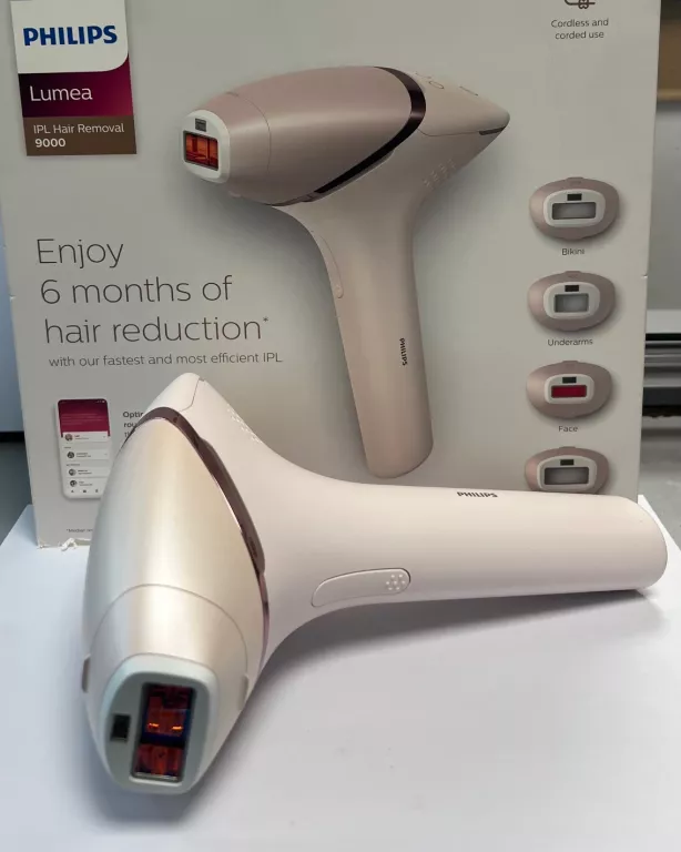 DEPILATOR PHILIPS LUMEA IPL HAIR REMOVAL 9000 SERIES SENSEIQ + 4 NASADKI