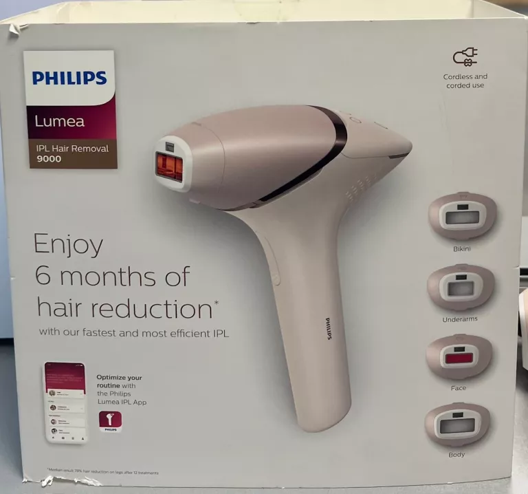 DEPILATOR PHILIPS LUMEA IPL HAIR REMOVAL 9000 SERIES SENSEIQ + 4 NASADKI