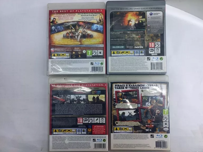 ZESTAW 4 GIER PLAYSTATION 3 GTA 4, KILLZONE 2, LEGO PIRACI, LEGO LOTR