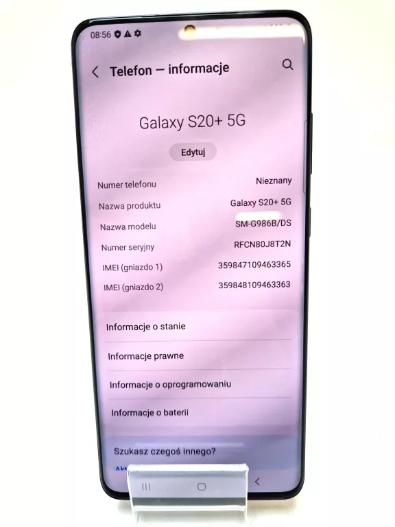SMARTFON SAMSUNG GALAXY S20 PLUS 5G 12 GB / 128 GB 5G CZARNY