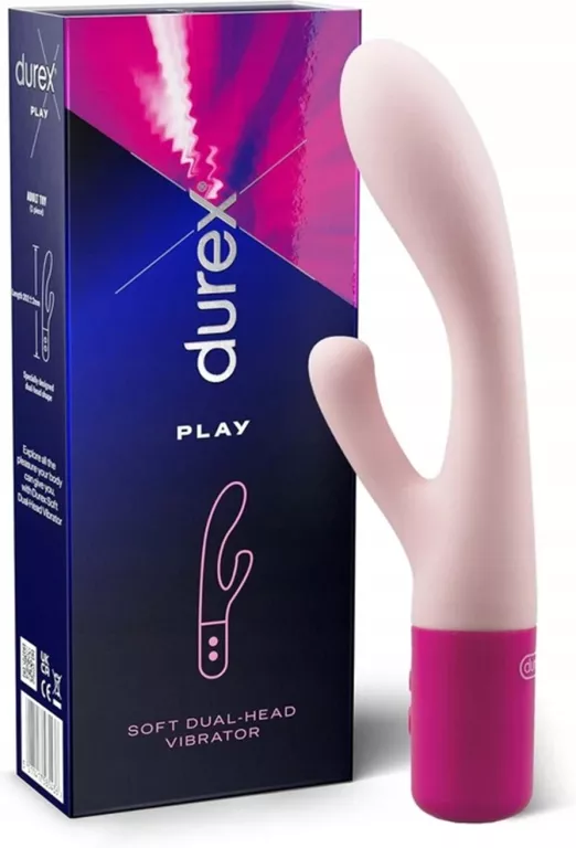 DUREX SOFT KRÓLICZEK WIBRATOR SILIKONOWY ELASTYCZNY 20CM USB DUAL HEAD