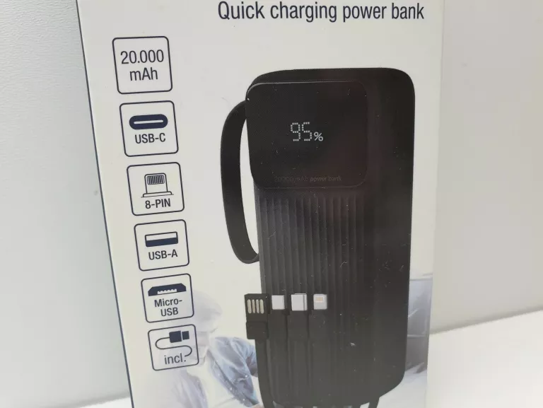 POWERBANK GEMBIRD 20000MAH FAST CHARGE KOMPLET