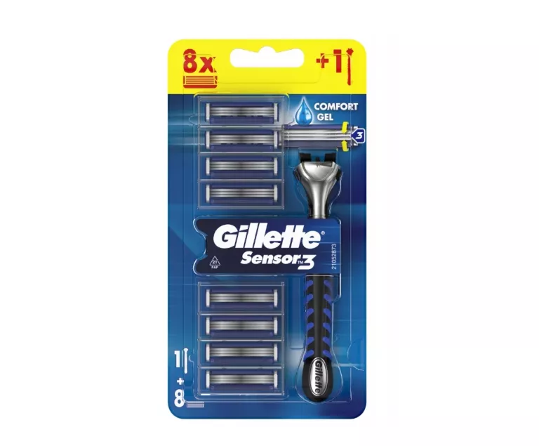 GILLETTE SENSOR3 WKŁADY DO MASZYNKI DO GOLENIA DLA MĘŻCZYZN, 8 SZTUK