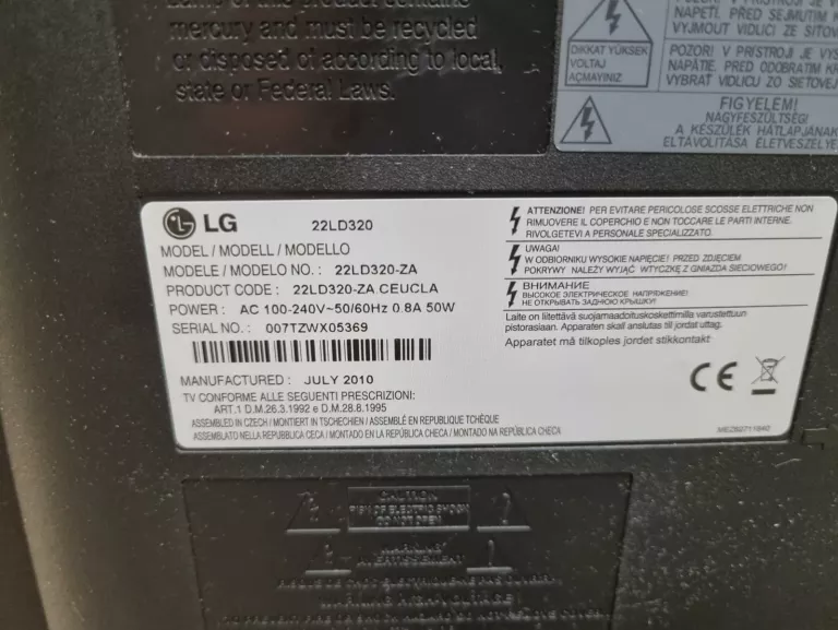 TELEWIZOR LG 22" 22LD320 Z PILOTEM