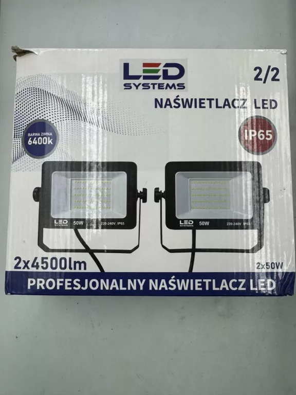 NAŚWIETLACZ LED 2X50W NA STATYWIE 6400K