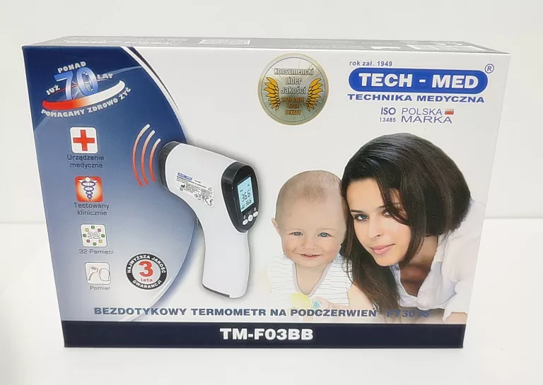 BEZDOTYKOWY TERMOMETR NA PODCZERWIEŃ TECH-MED TM-F03BB #KOMPLET