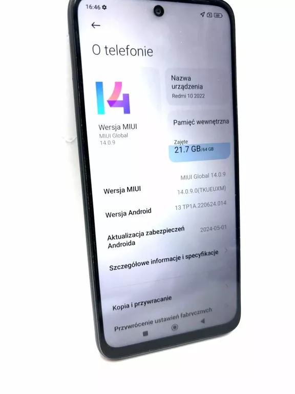 TELEFON REDMI 10 2022 PUD ŁAD