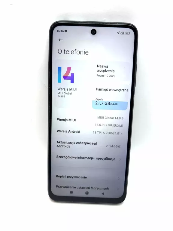 TELEFON REDMI 10 2022 PUD ŁAD