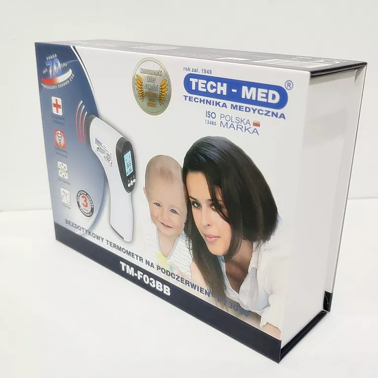 BEZDOTYKOWY TERMOMETR NA PODCZERWIEŃ TECH-MED TM-F03BB #KOMPLET