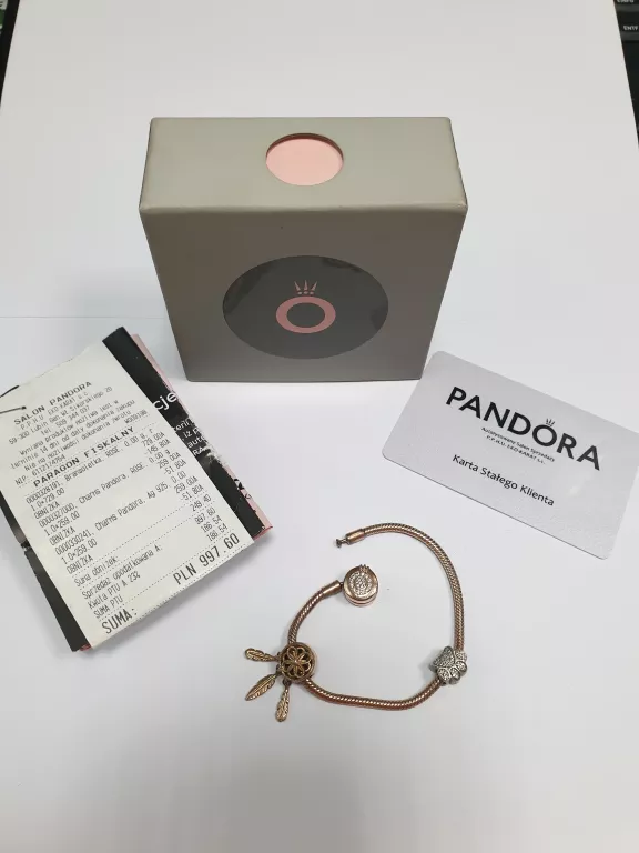 BRANSOLETKA PANDORA + CERTYFIKAT I PARAGON 19,45G 18 CM