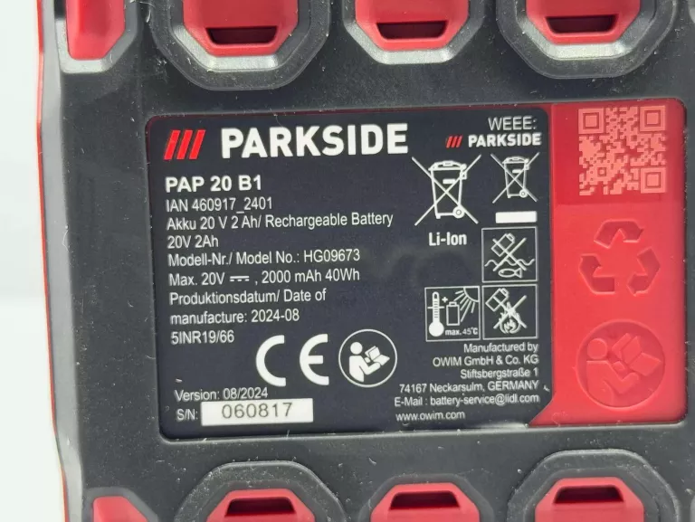 PARKSIDE PAP 20 B1 2AH AKUMULATOR