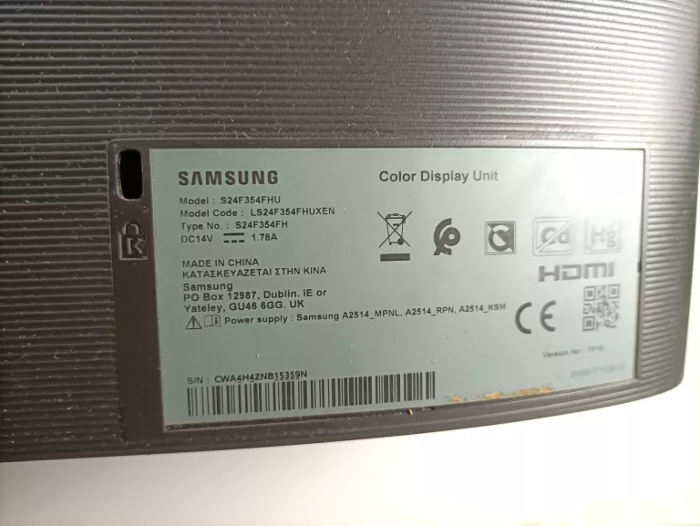 MONITOR SAMSUNG S24F354FHU