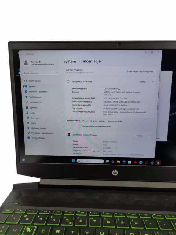 LAPTOP HP 15-EC2410NW 8 RAM 512GB