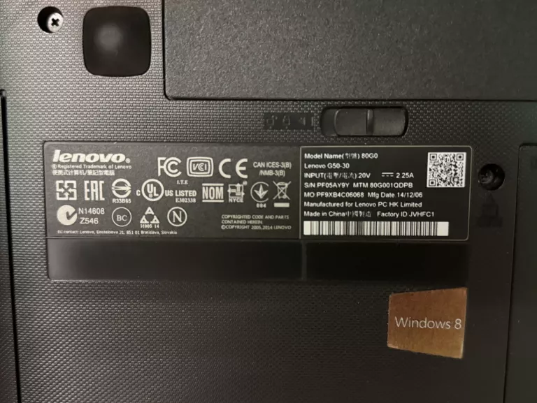 LENOVO G50-30 WINDOWS 8 INTEL PENTIUM N3540 / 4GB / 500GB