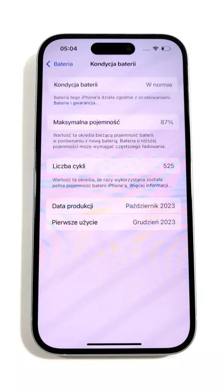 SMARTFON APPLE IPHONE 15 128 GB 5G BLUE BATERIA 87% WOLNA DYSTRYBUCJA