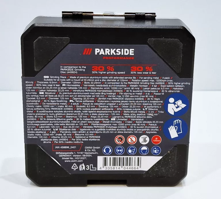 TARCZE SZLIFIERSKIE PARKSIDE PERFORMANCE 4SZT 6MM