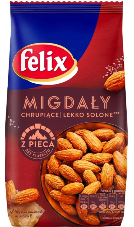 FELIX MIGDAŁY LEKKO SOLONE Z PIECA BEZ TŁUSZCZU 220G