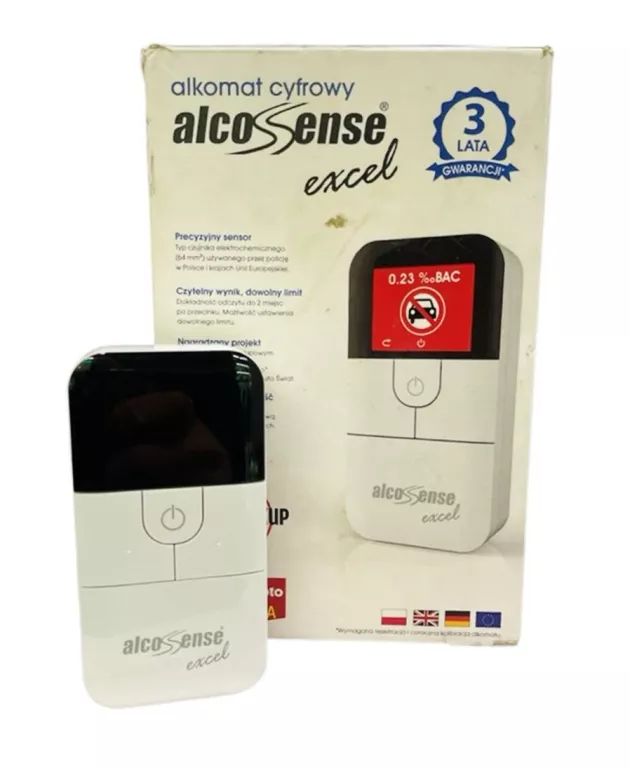ALKOMAT CYFROWY ALCOSENSE EXCEL E2100301544 / ŚWIEŻA KALIBRACJA!