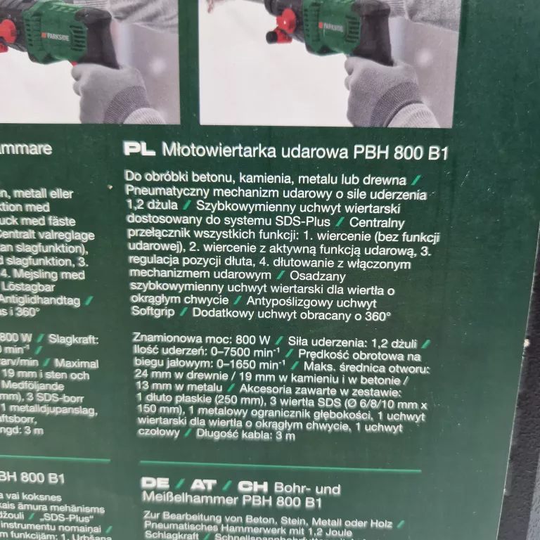 MŁOTOWIERTARKA PARKSIDE PBH 800 B1