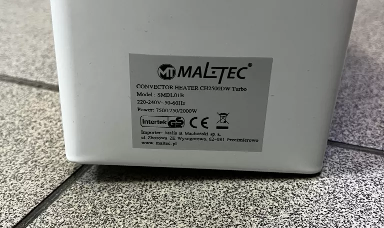 GRZEJNIK KONWEKTOROWY MT MALTEC CH2500DW TURBO + D.ZAK STAN BDB! SPRAWNY!