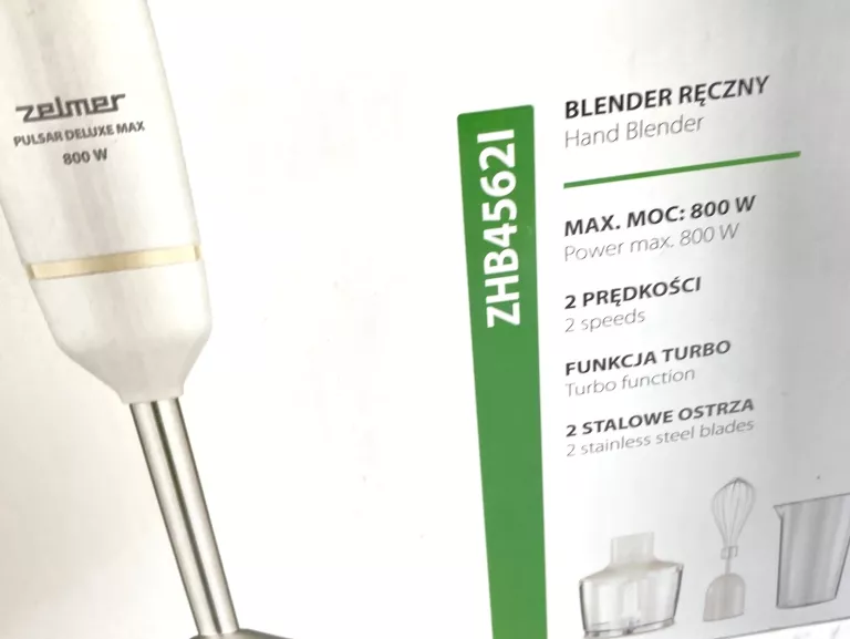 BLENDER RĘCZNY ZELMER ZESTAW 800W BIAŁY 800 W BIAŁY ZHB4562I