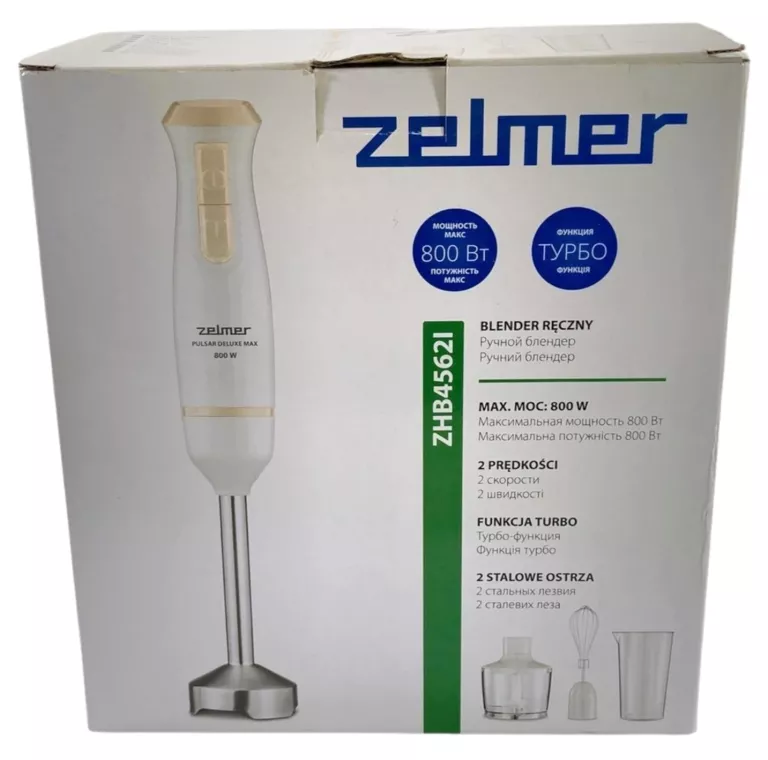 BLENDER RĘCZNY ZELMER ZESTAW 800W BIAŁY 800 W BIAŁY ZHB4562I