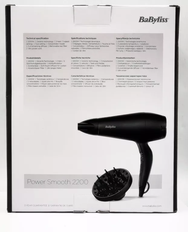 SUSZARKA DO WŁOSÓW BABYLISS Z DYFUZOREM D215DE