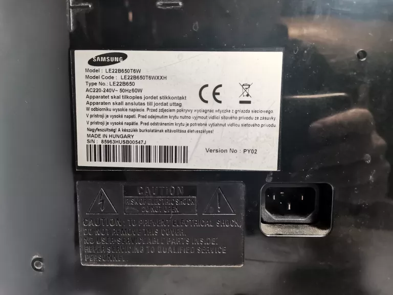 TELEWIZOR SAMSUNG LE22B650 22'