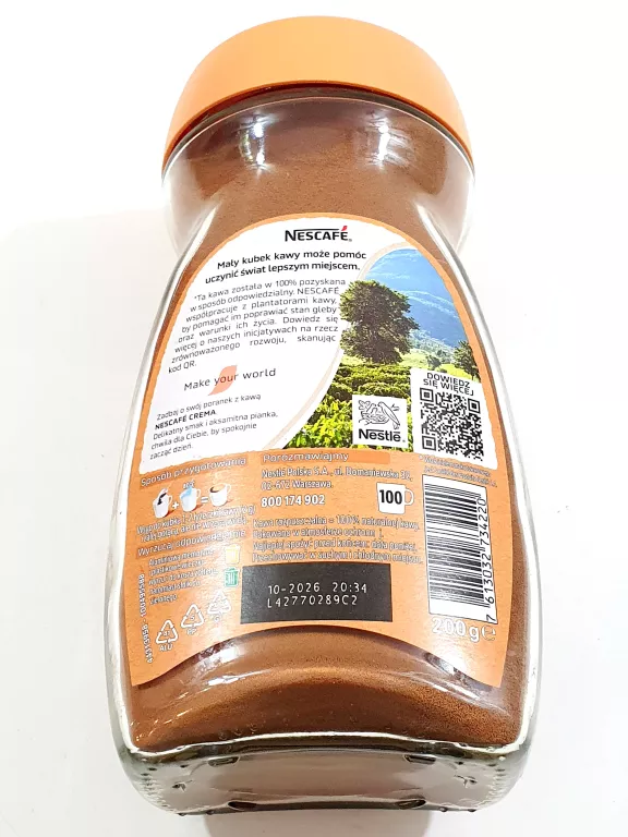 KAWA ROZPUSZCZALNA NESCAFE CREMA 200G