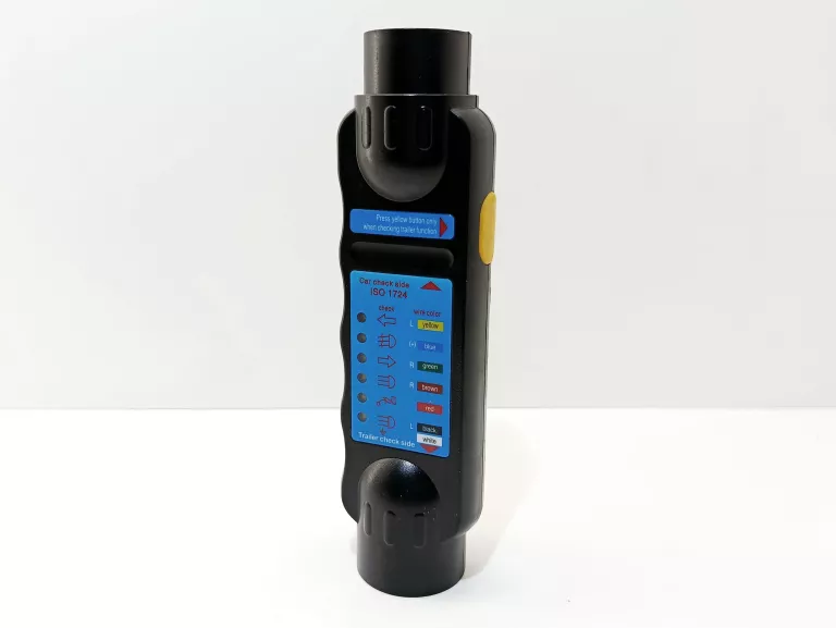 TESTER GNIAZDA WTYCZKI PRZYCZEPY 7 PIN NA BATERIE PRZYCZEPA LAWETA AUTO