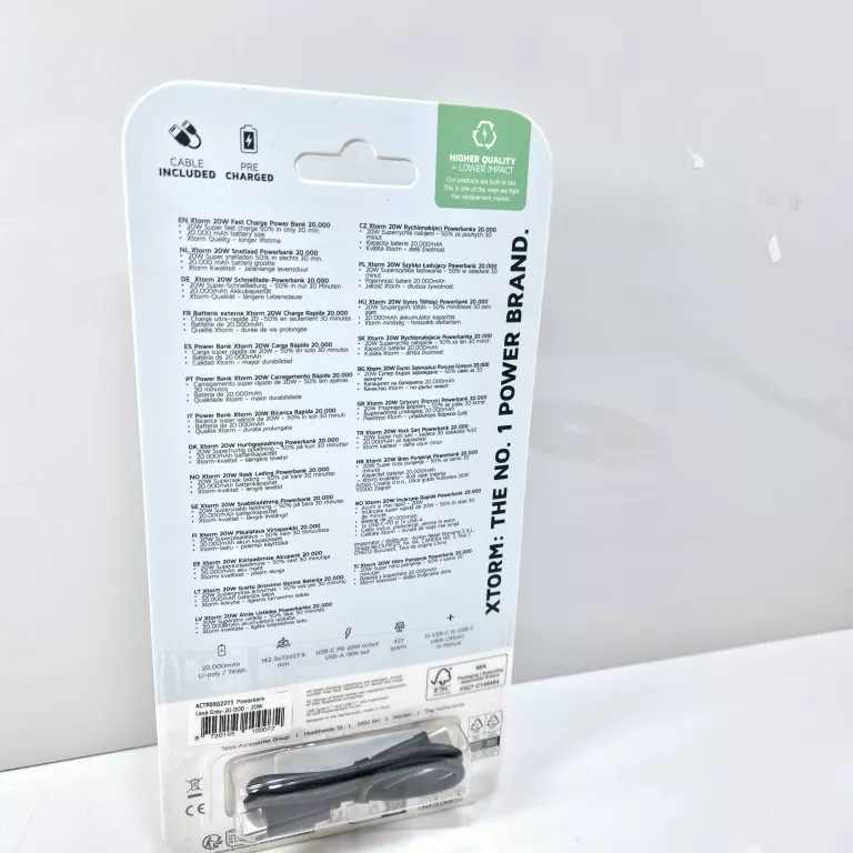 POWERBANK XTORM 20000MAH CIEMNY SZARY
