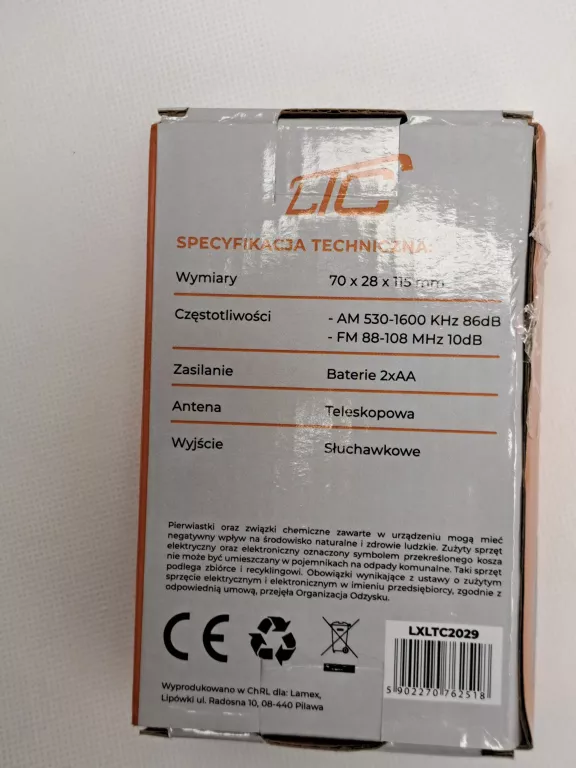 RADIO PRZENOŚNE LEGA LXLTC2029