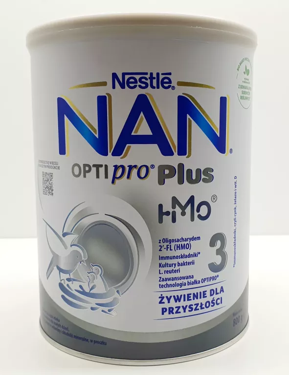 NAN OPTIPRO PLUS 3 HMO PRODUKT NA BAZIE MLEKA DLA MAŁYCH DZIECI 800 G