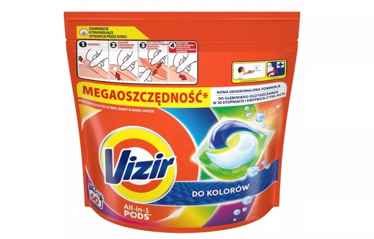 VIZIR KAPSUŁKI DO KOLOROWYCH TKANIN KAPSUŁKI DO PRANIA, 60 PRAŃ