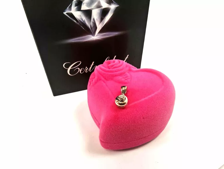 ZŁOTA ZAWIESZKA CERTYFIKAT BIAŁE I ŻÓŁTE ZŁOTO 585 1,52G 0,04CT BRYLANT