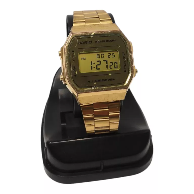 ZŁOTY SPORTOWY ZEGAREK CASIO VINTAGE DIGITAL A168WE