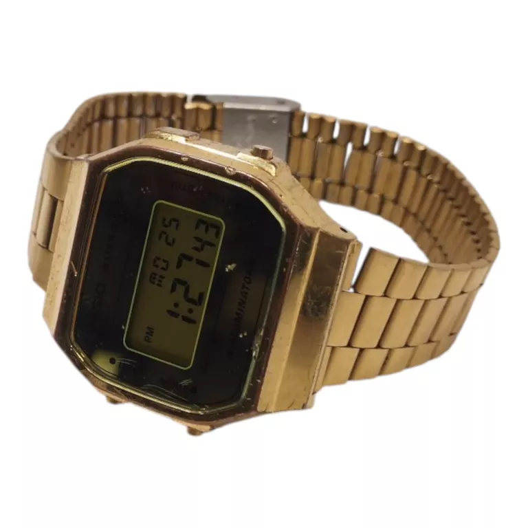 ZŁOTY SPORTOWY ZEGAREK CASIO VINTAGE DIGITAL A168WE