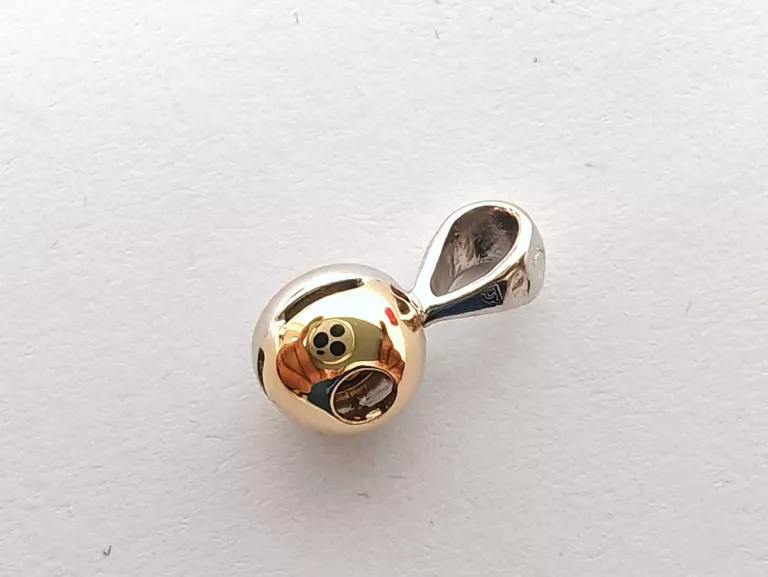 ZŁOTA ZAWIESZKA CERTYFIKAT BIAŁE I ŻÓŁTE ZŁOTO 585 1,52G 0,04CT BRYLANT
