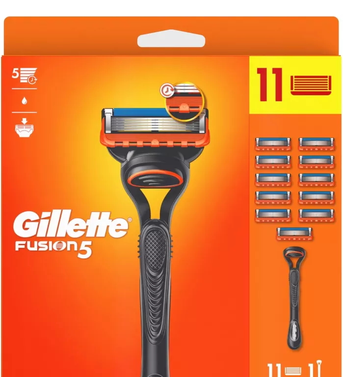 GILLETTE FUSION 5 MASZYNKA DO GOLENIA DLA MĘŻCZYZN 1 MASZYNKA 11OSTRZY