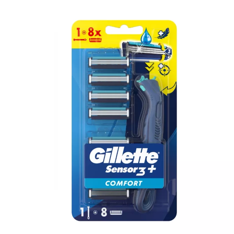 MASZYNKA NA WKŁADY DO GOLENIA GILLETTE SENSOR3+ COMFORT + 8 WKŁADÓW