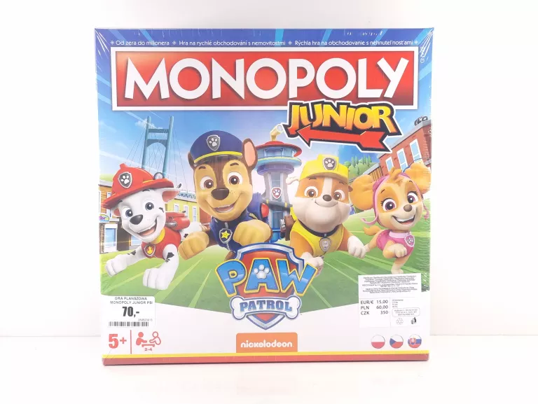 GRA PLANSZOWA MONOPOLY JUNIOR PSI PATROL HASBRO #FOLIA